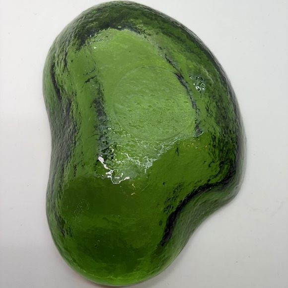 BLENKO‎ Vintage Green Glass Free Form Amoeba Bowl Ashtray Trinket Dish MCM - Picture 4 of 7